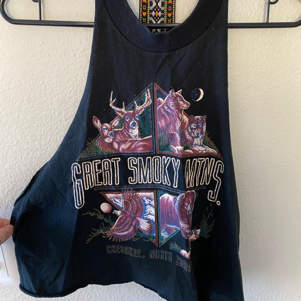 Hand made festival crop vintage tee